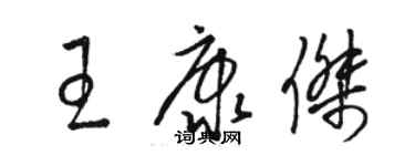 駱恆光王康傑草書個性簽名怎么寫