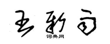 朱錫榮王新雨草書個性簽名怎么寫