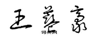 曾慶福王藍豪草書個性簽名怎么寫