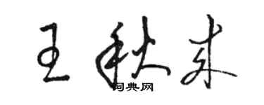 駱恆光王秋來草書個性簽名怎么寫