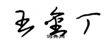 朱錫榮王金丁草書個性簽名怎么寫