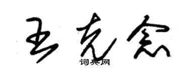 朱錫榮王克念草書個性簽名怎么寫