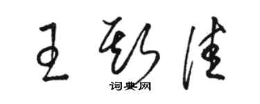 駱恆光王斯佳草書個性簽名怎么寫