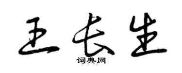 曾慶福王長生草書個性簽名怎么寫