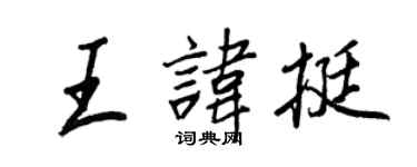 王正良王諱挺行書個性簽名怎么寫