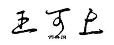 曾慶福王可上草書個性簽名怎么寫