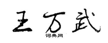 曾慶福王萬武行書個性簽名怎么寫