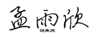 駱恆光孟雨欣行書個性簽名怎么寫