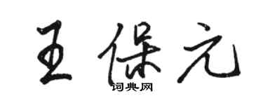 駱恆光王保元行書個性簽名怎么寫