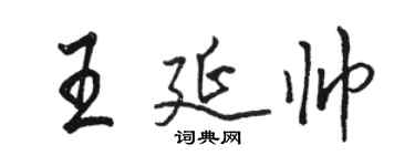 駱恆光王延帥行書個性簽名怎么寫