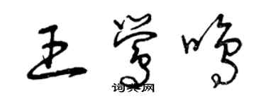 曾慶福王鶯鳴草書個性簽名怎么寫