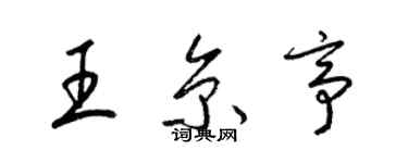 梁錦英王京亭草書個性簽名怎么寫