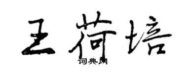 曾慶福王荷培行書個性簽名怎么寫