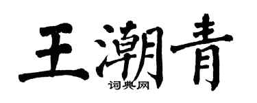翁闓運王潮青楷書個性簽名怎么寫