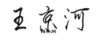 駱恆光王京河行書個性簽名怎么寫