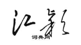駱恆光江穎草書個性簽名怎么寫