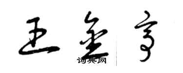 曾慶福王金亭草書個性簽名怎么寫