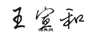 駱恆光王宣和行書個性簽名怎么寫