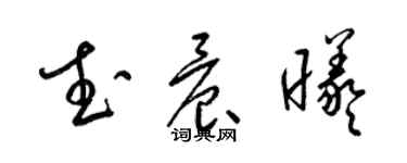 梁錦英武晨曦草書個性簽名怎么寫