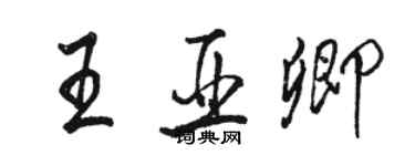 駱恆光王亞卿行書個性簽名怎么寫