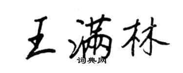 王正良王滿林行書個性簽名怎么寫