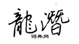 王正良龍潛行書個性簽名怎么寫