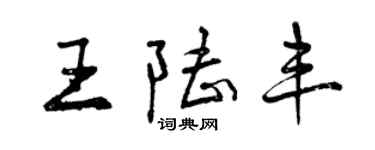 曾慶福王陸豐行書個性簽名怎么寫