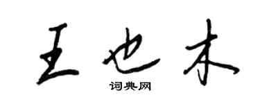 王正良王也木行書個性簽名怎么寫