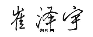 駱恆光崔澤宇行書個性簽名怎么寫
