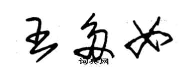 朱錫榮王多女草書個性簽名怎么寫