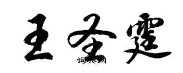 胡問遂王聖霆行書個性簽名怎么寫