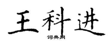 丁謙王科進楷書個性簽名怎么寫
