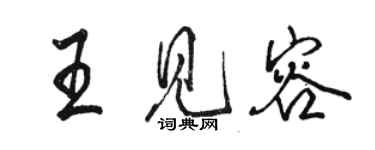 駱恆光王見容行書個性簽名怎么寫