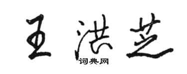 駱恆光王洪芝行書個性簽名怎么寫