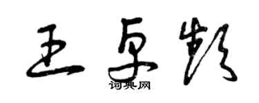 曾慶福王卓頻草書個性簽名怎么寫