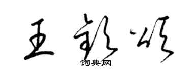 梁錦英王欽頌草書個性簽名怎么寫