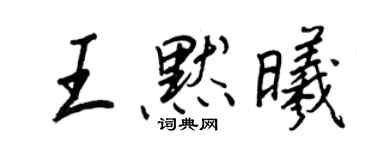 王正良王默曦行書個性簽名怎么寫