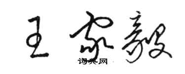 駱恆光王家毅草書個性簽名怎么寫