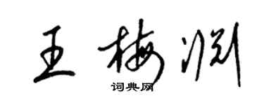 梁錦英王梅淵草書個性簽名怎么寫