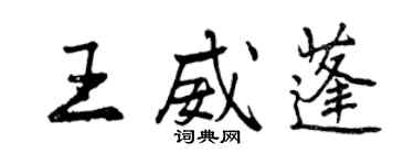 曾慶福王威蓬行書個性簽名怎么寫