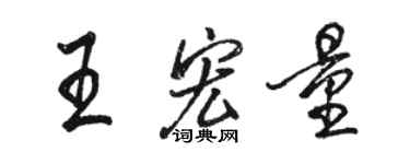 駱恆光王宏量行書個性簽名怎么寫