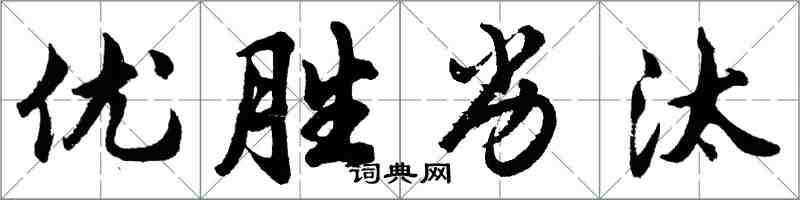 胡問遂優勝劣汰行書怎么寫
