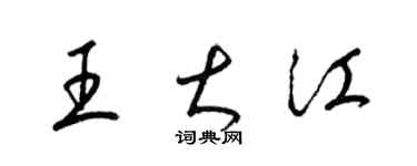 梁錦英王大江草書個性簽名怎么寫
