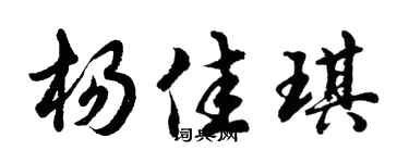 胡問遂楊佳琪行書個性簽名怎么寫