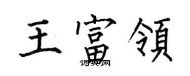 何伯昌王富領楷書個性簽名怎么寫