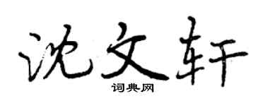 曾慶福沈文軒行書個性簽名怎么寫