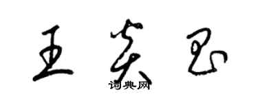 梁錦英王炎昌草書個性簽名怎么寫