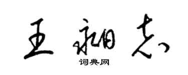 梁錦英王昶志草書個性簽名怎么寫