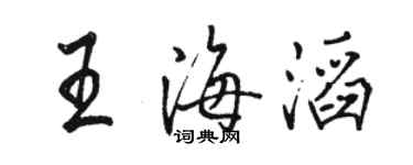駱恆光王海滔行書個性簽名怎么寫