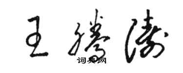 駱恆光王騰濤草書個性簽名怎么寫